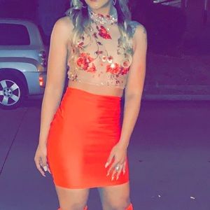 Red and gold 2 piece set!! Only worn once!!